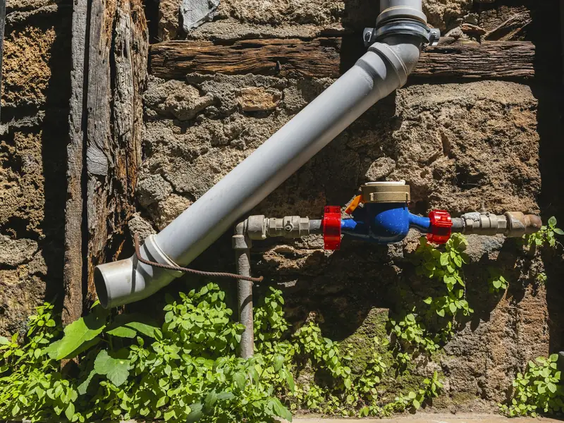 A water meter on a pipe